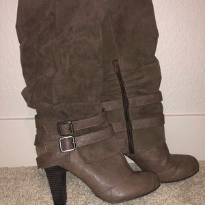 Fergalicious Tall Heeled Boots Brown Size 8